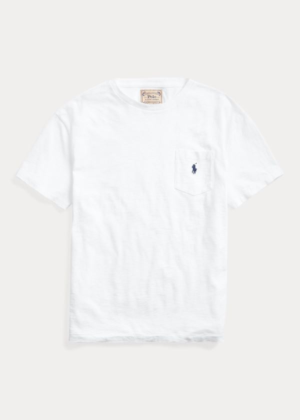 Polo Ralph Lauren Classic Slub Pocket T Shirt Herre Danmark (ZWJOE3054)